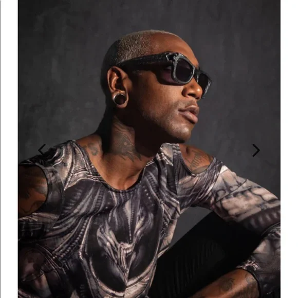 LA FEMME EN NOIR BY MICHELLINE PIT ALIEN XENOMORPH SUNGLASSES NWT - Picture 2 of 9